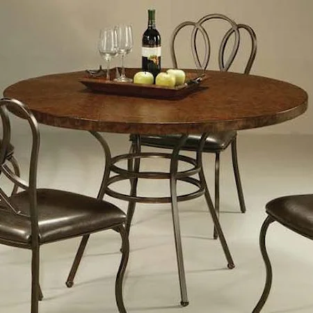 Dining Table with 45" Hammered Metal Top